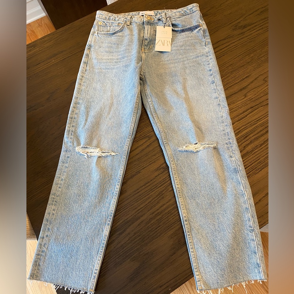 Zara Size 10 Mom Fit/Straight leg Jeans, New with Tags